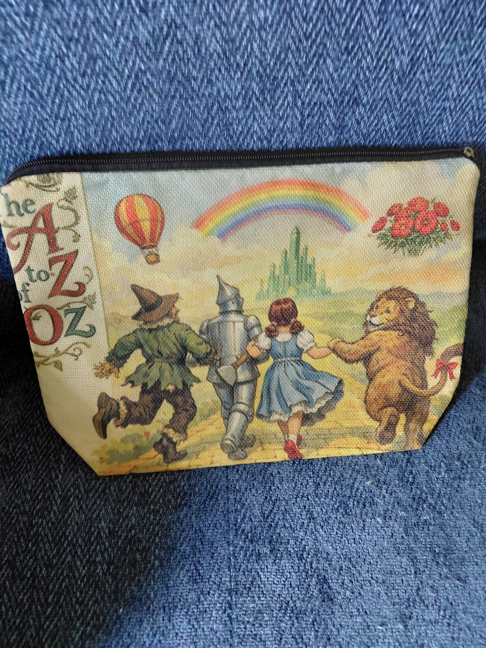 Wizard of Oz  Makeup Bag, or Pencil Case - Rainbow Illustration